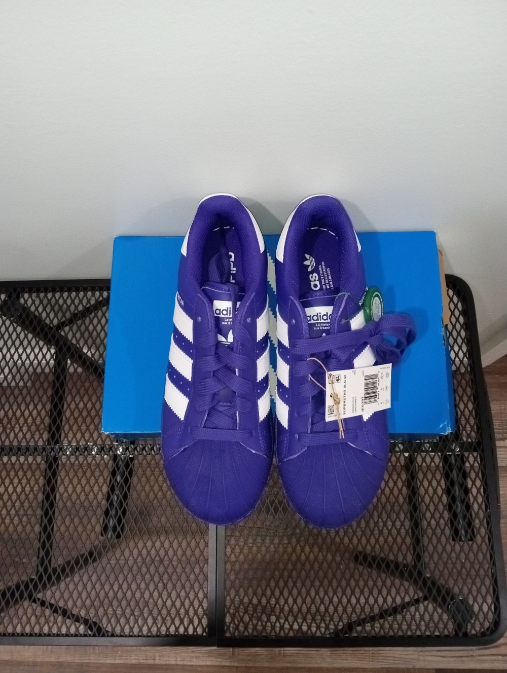 NWT/NIB Purple And White Adidas Superstar Originals XLGW
